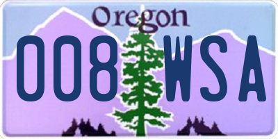 OR license plate 008WSA