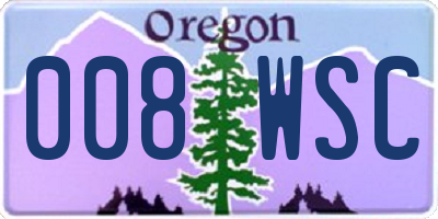 OR license plate 008WSC