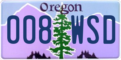 OR license plate 008WSD
