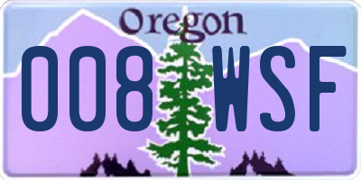 OR license plate 008WSF