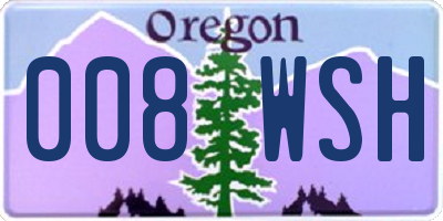 OR license plate 008WSH