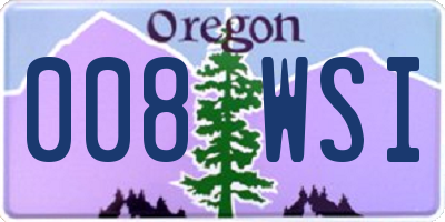 OR license plate 008WSI