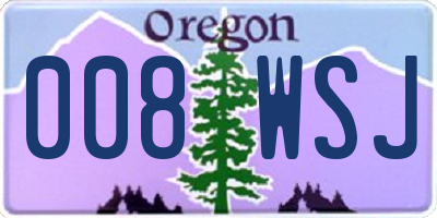 OR license plate 008WSJ