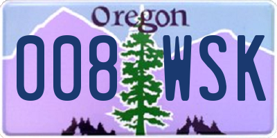 OR license plate 008WSK