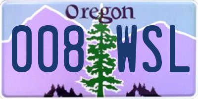 OR license plate 008WSL