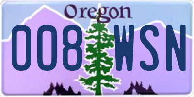 OR license plate 008WSN