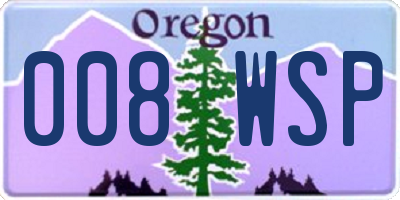 OR license plate 008WSP