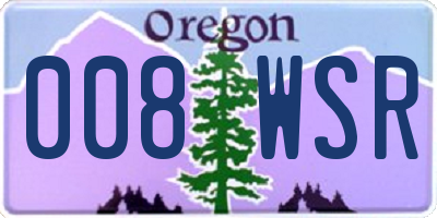 OR license plate 008WSR