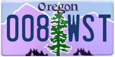 OR license plate 008WST