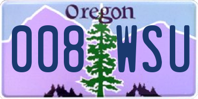 OR license plate 008WSU
