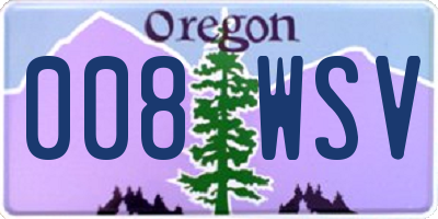 OR license plate 008WSV