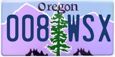 OR license plate 008WSX