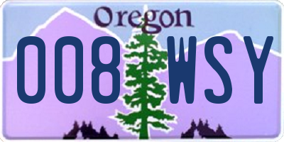 OR license plate 008WSY