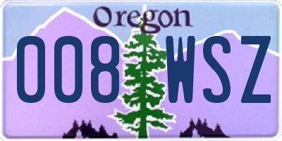 OR license plate 008WSZ