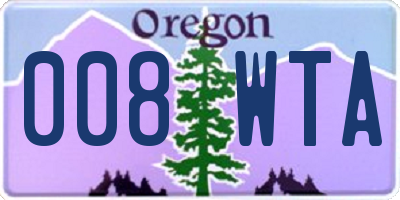OR license plate 008WTA