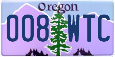 OR license plate 008WTC