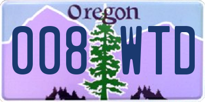 OR license plate 008WTD