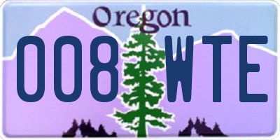 OR license plate 008WTE