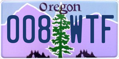 OR license plate 008WTF