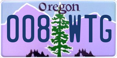 OR license plate 008WTG