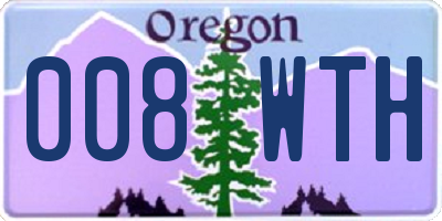 OR license plate 008WTH
