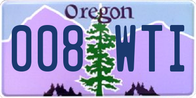 OR license plate 008WTI