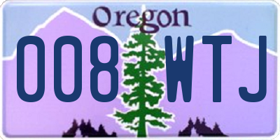 OR license plate 008WTJ