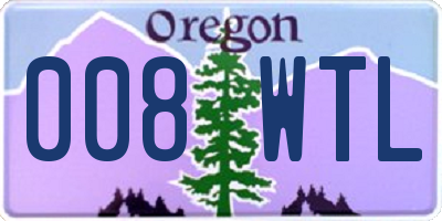 OR license plate 008WTL
