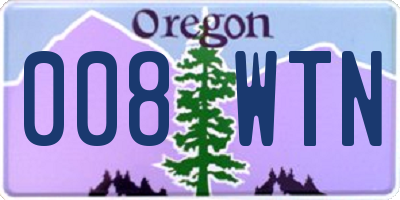 OR license plate 008WTN