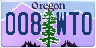OR license plate 008WTO