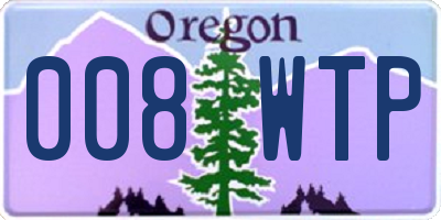 OR license plate 008WTP
