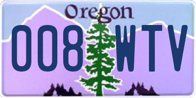 OR license plate 008WTV