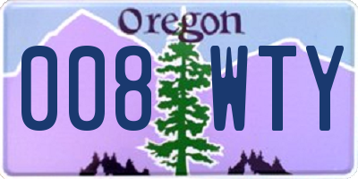 OR license plate 008WTY