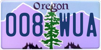 OR license plate 008WUA