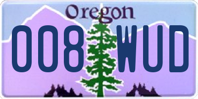 OR license plate 008WUD