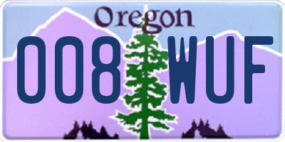 OR license plate 008WUF