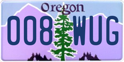 OR license plate 008WUG
