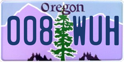 OR license plate 008WUH