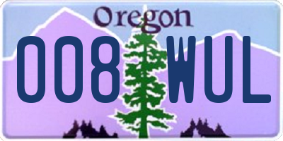 OR license plate 008WUL