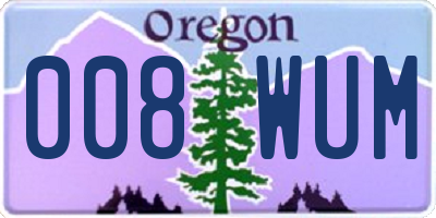 OR license plate 008WUM