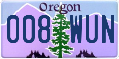 OR license plate 008WUN