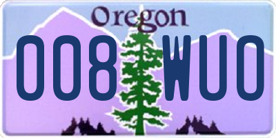 OR license plate 008WUO