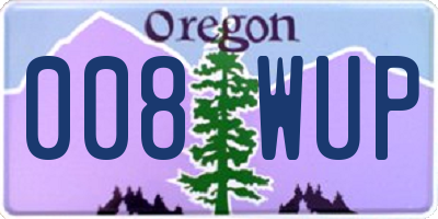 OR license plate 008WUP