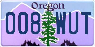 OR license plate 008WUT