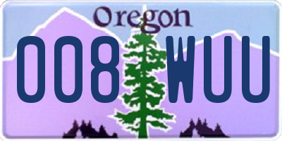 OR license plate 008WUU