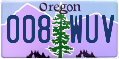 OR license plate 008WUV