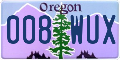 OR license plate 008WUX