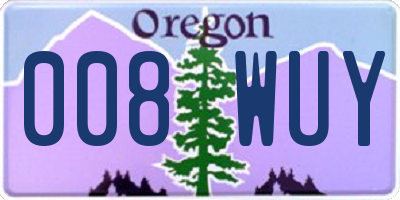 OR license plate 008WUY