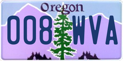 OR license plate 008WVA