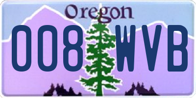 OR license plate 008WVB